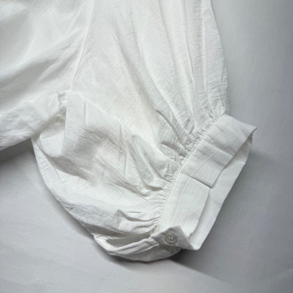 Gioya White Cotton Oversized Tunic Blouse Balloon Sleeve Boho Cottage‎ Coastal - Picture 4 of 12